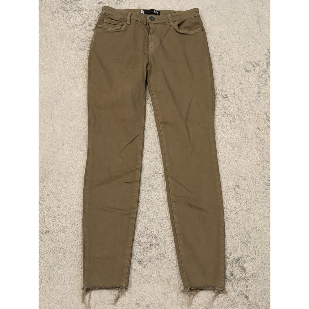 Kut From The Kloth Pants Womens 6 Green Donna High Rise Ankle Skinny Stretch